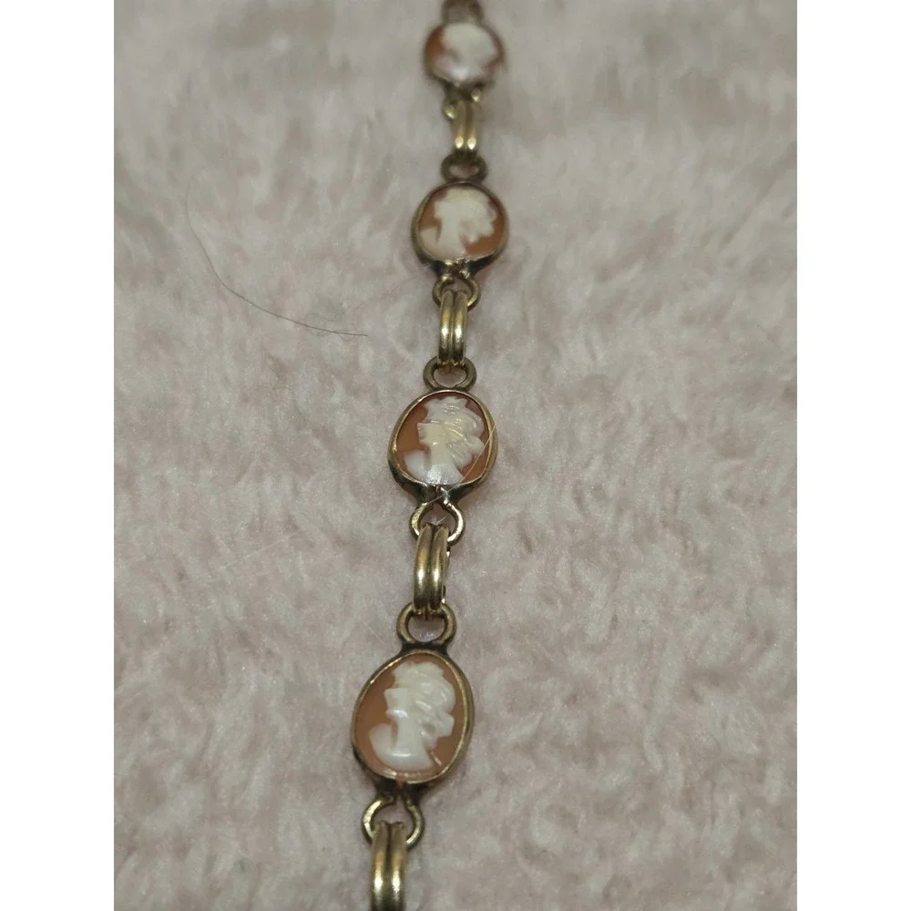 Vintage/Antique‎ 12k Gold Filled Carved Cameo Bracelet - Picture 4 of 10